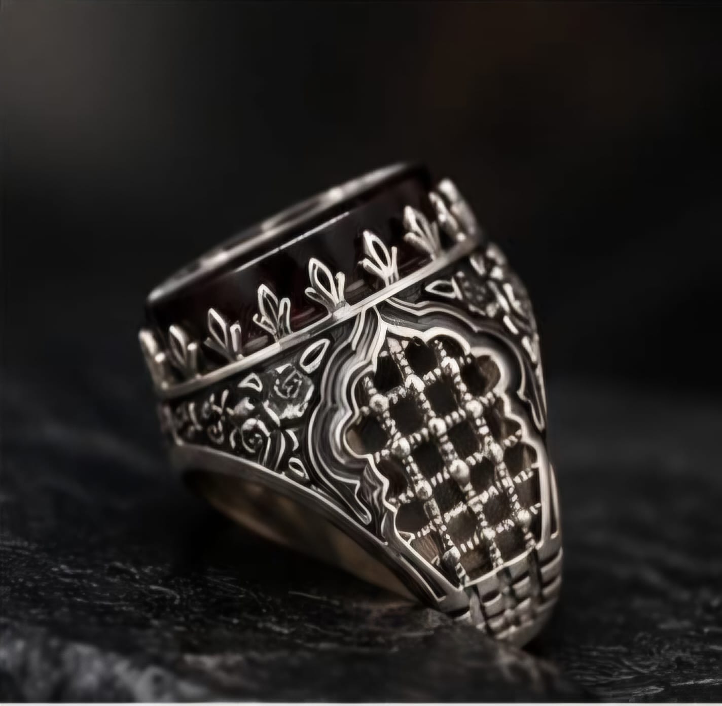 Shrine Legacy Ring – Imam Hussain (R.A.) Inspired Silver Ring